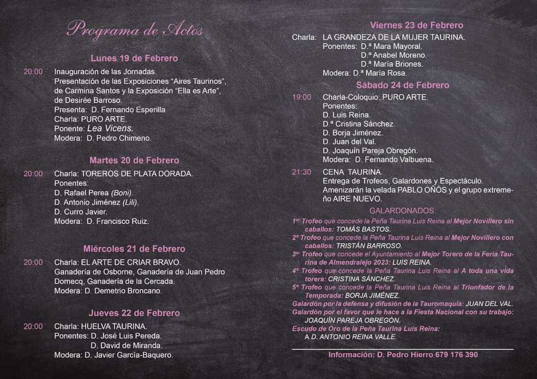 Programacion Jornadas Almendralejo 2