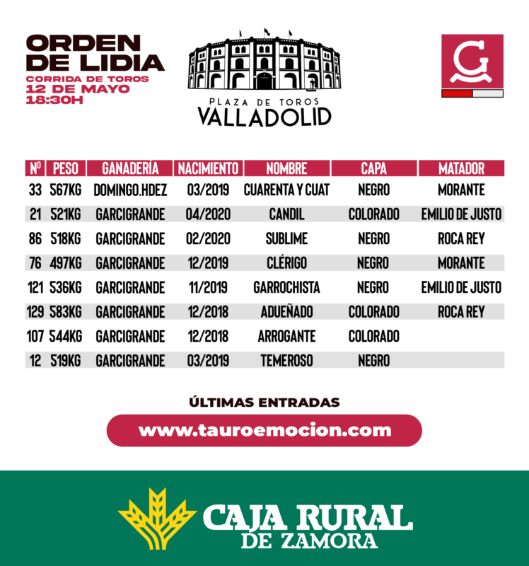 Oden De Lidia Valladolid 12 5 2024